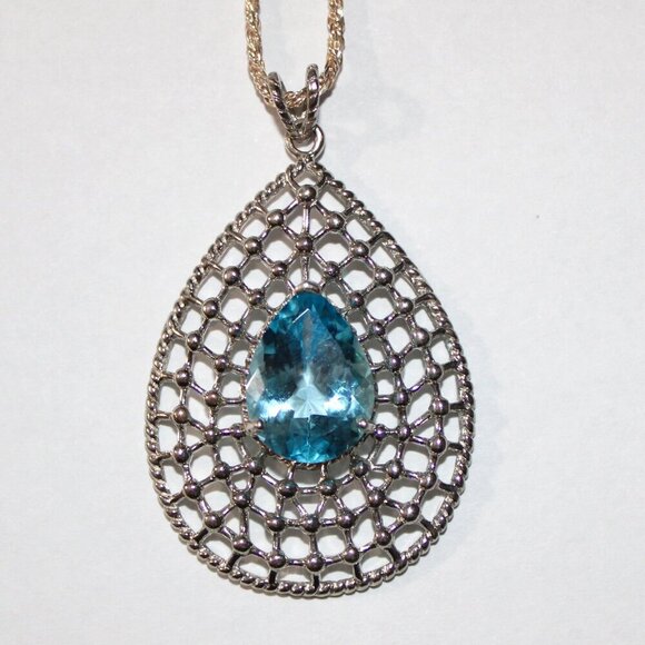 Sterling Silver Topaz Necklace - Picture 1 of 6